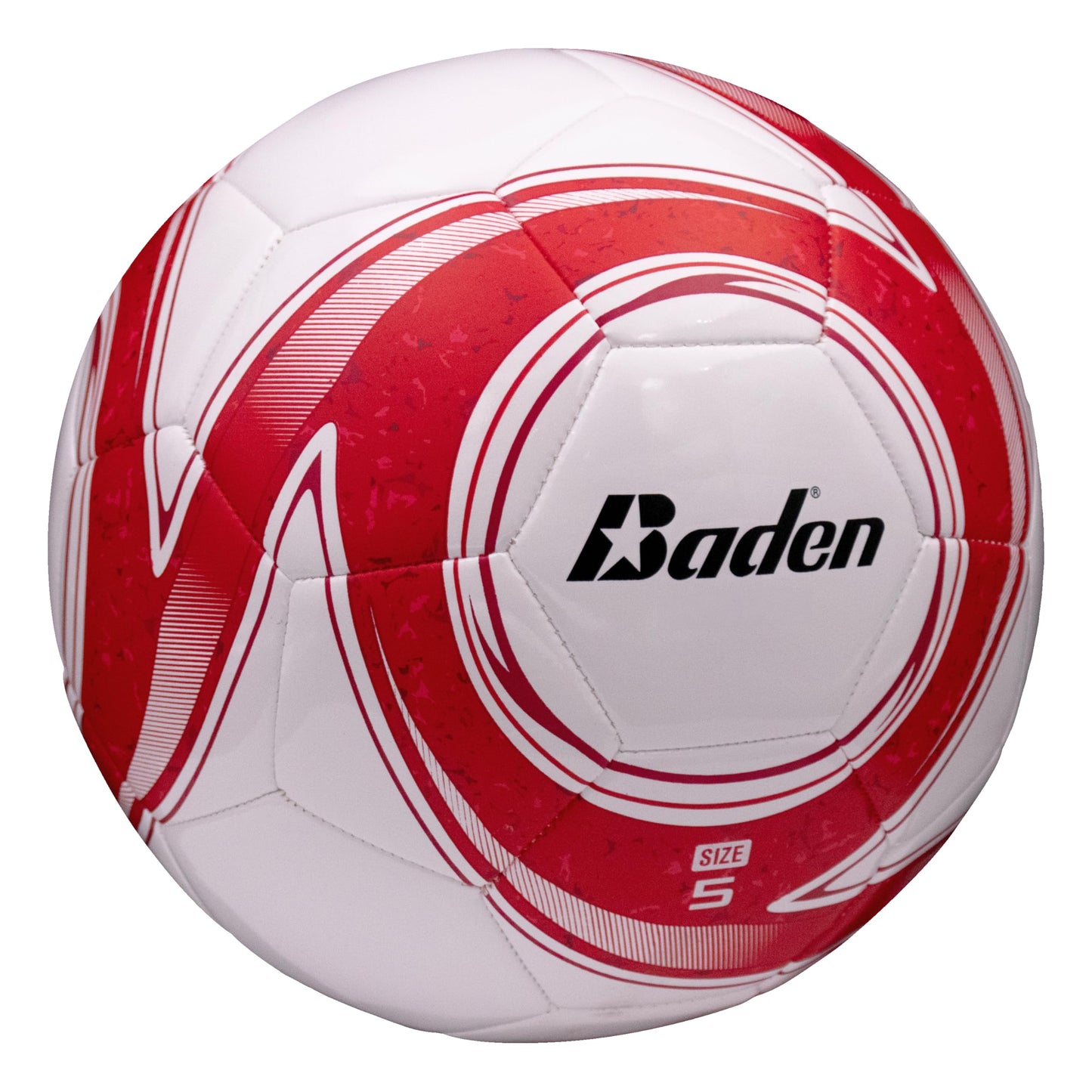 Baden Z-Series Soccer Ball – Size 3, 4, or 5 – Machine Stitched Durable Ball for Outdoor Play, Camps, Practice & Training – Cushioned Cover with Reinforced Bladder (Red, Size 3)