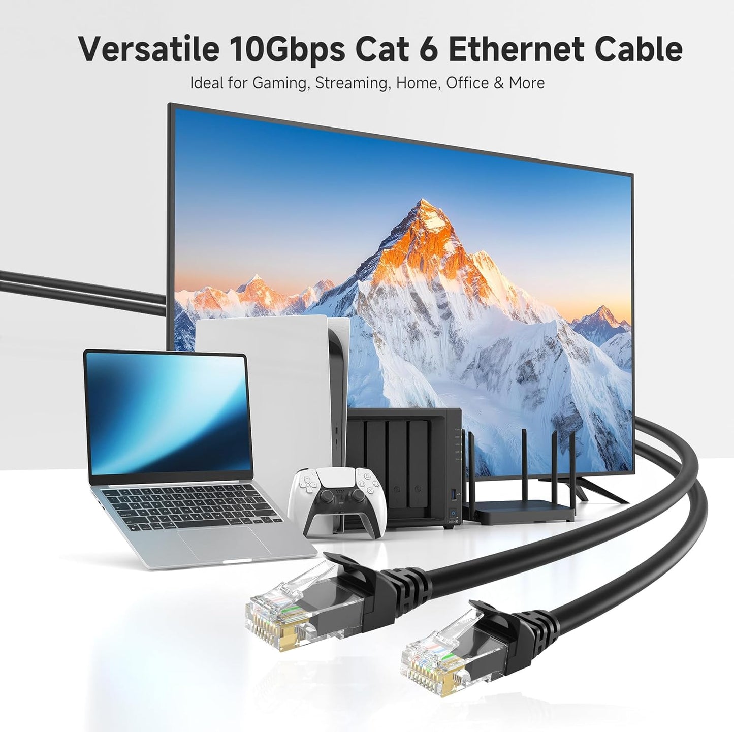 10Gbps 10-Pack 6 6ft, 6 Cat6 Cable Matters Snagless Short Cat Ethernet Cable - Cat Cable, Cord, Ethernet Cord, Black