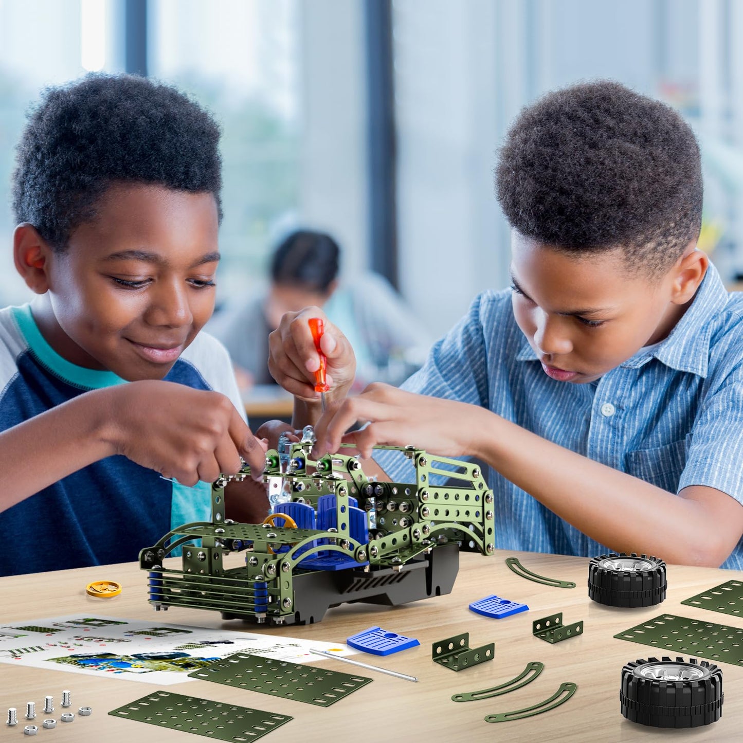 Lucky Doug Building Toys Model Truck Set - STEM Project for Kids Ages 8-12, Assembly Model Car Kits Toys for Kids Boys 8 9 10 11 Years Old
