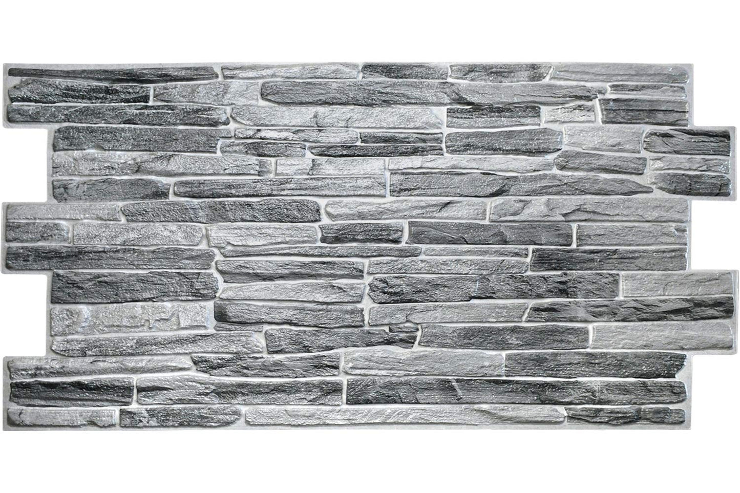 Dundee Deco PG7013-5 Dark Grey Faux Slate PVC 3D Wall Panel, 3.3 ft X 1.7 ft (98 cm X 50cm), Interior Design Wall Paneling Decor, 5.61 sq. ft. (0.49sq. m) Each, Pack of 5