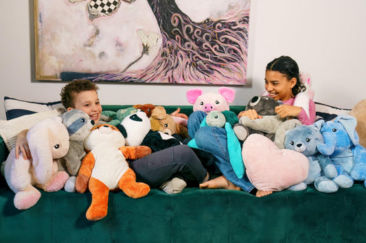 HUGIMALS Frankie the Cat 20 Inch 4.5 lb Heavy Cute Sensory Weighted Comfort Plush | Large Unscented Washable Self Care Calming Stuffed Animal for Kids, Teens and Adults