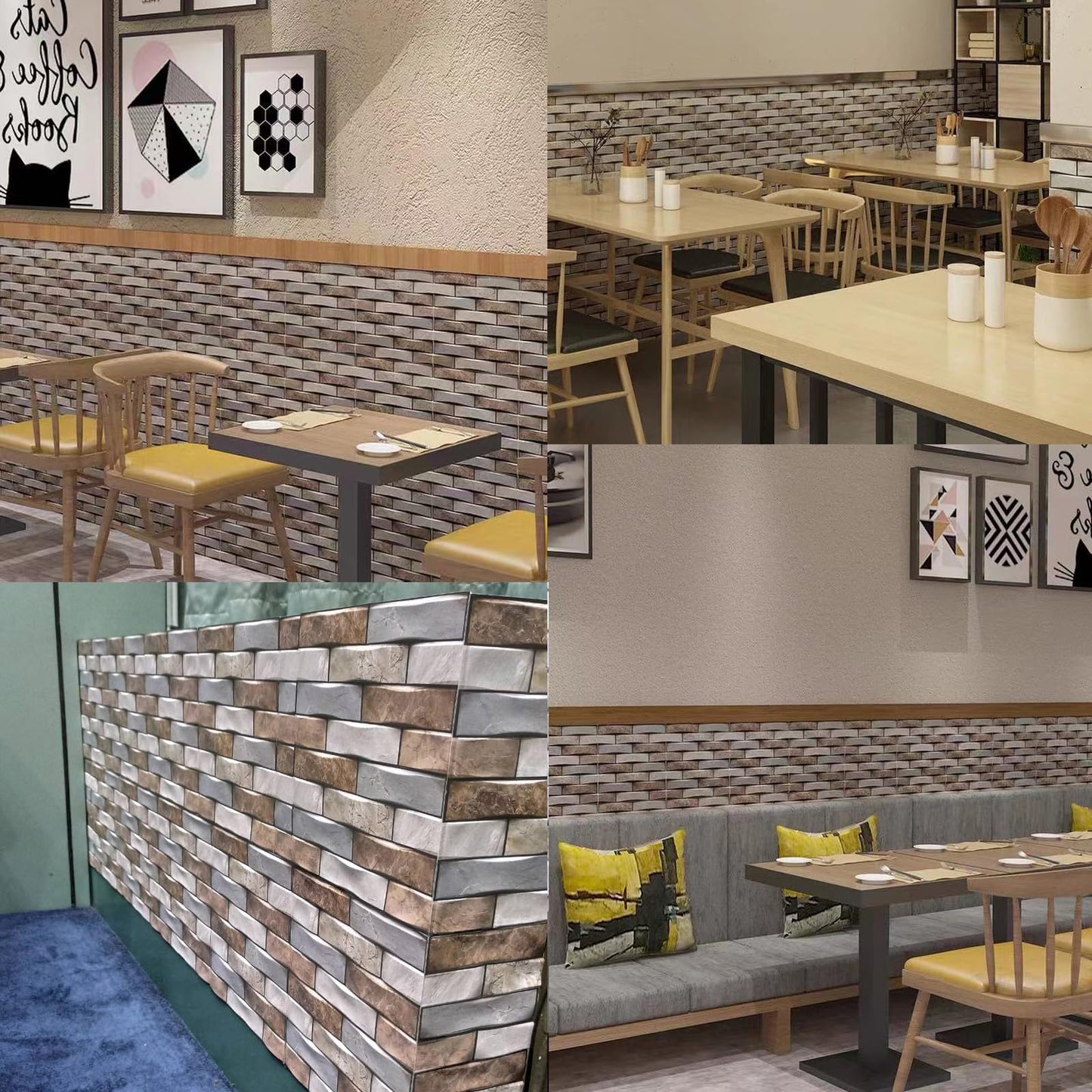 szgwtk 3D Wall Panels Peel and Stick,Faux Brick Wall Panel,10PCS 30x30cm Foam PVC Self Adhesive Wallpaper Application Such as Games Rooms, Offices, Hotels, Living Rooms, bedrooms and Kitchens.