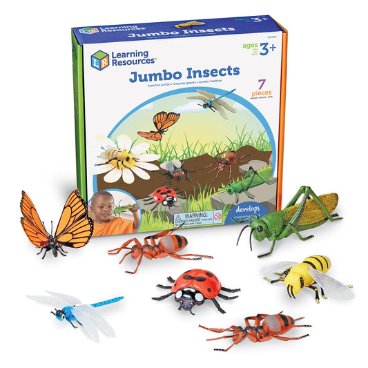 Learning Resources Jumbo Insects - Animal Toys for Kids, Toddler Preschool Science, Fine Motor Skills, Gifts for Boys and Girls, Ages 3+