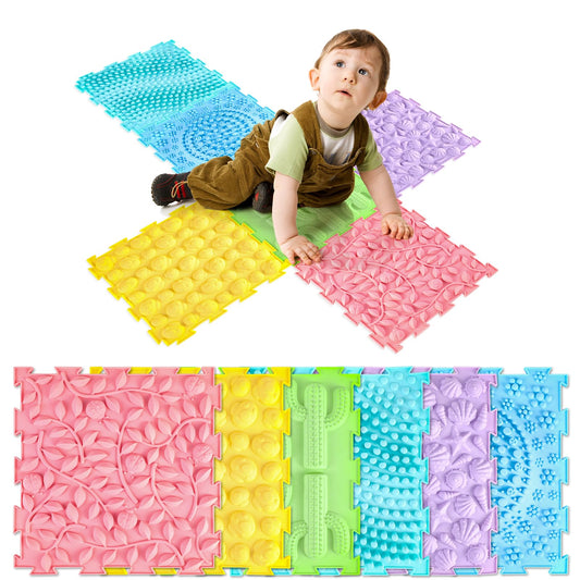 Edusense Sensory Mat for Autistic Children Massage Game Mats Puzzle Play Mats Textured Sensory Floor Tiles for Kids Toddlers Sensory Room Must Have
