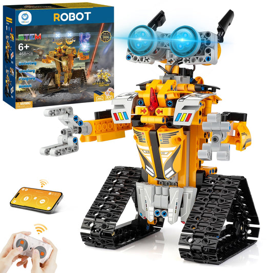 Sillbird Robot Building Kit with Remote Control STEM Gifts for Boys Age 8-13, Coding Buildable Robotic Technic Toys for Kids Birthday with 468 Pieces
