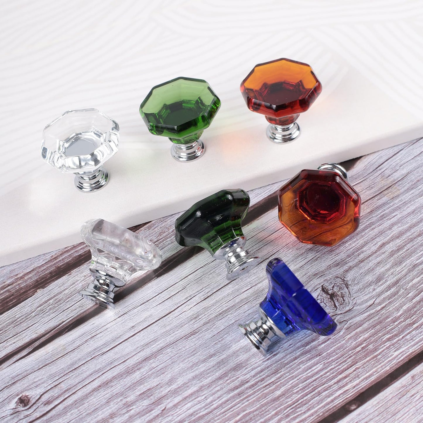 Dixiao 10 Pack Green Crystal Cabinet Knobs, Glass Dresser Knobs, Crystal Furniture Door Knobs, for Bathroom Cupboard Hardware Drawer Pulls, Glass Cabinet Drawer Handles (Green)