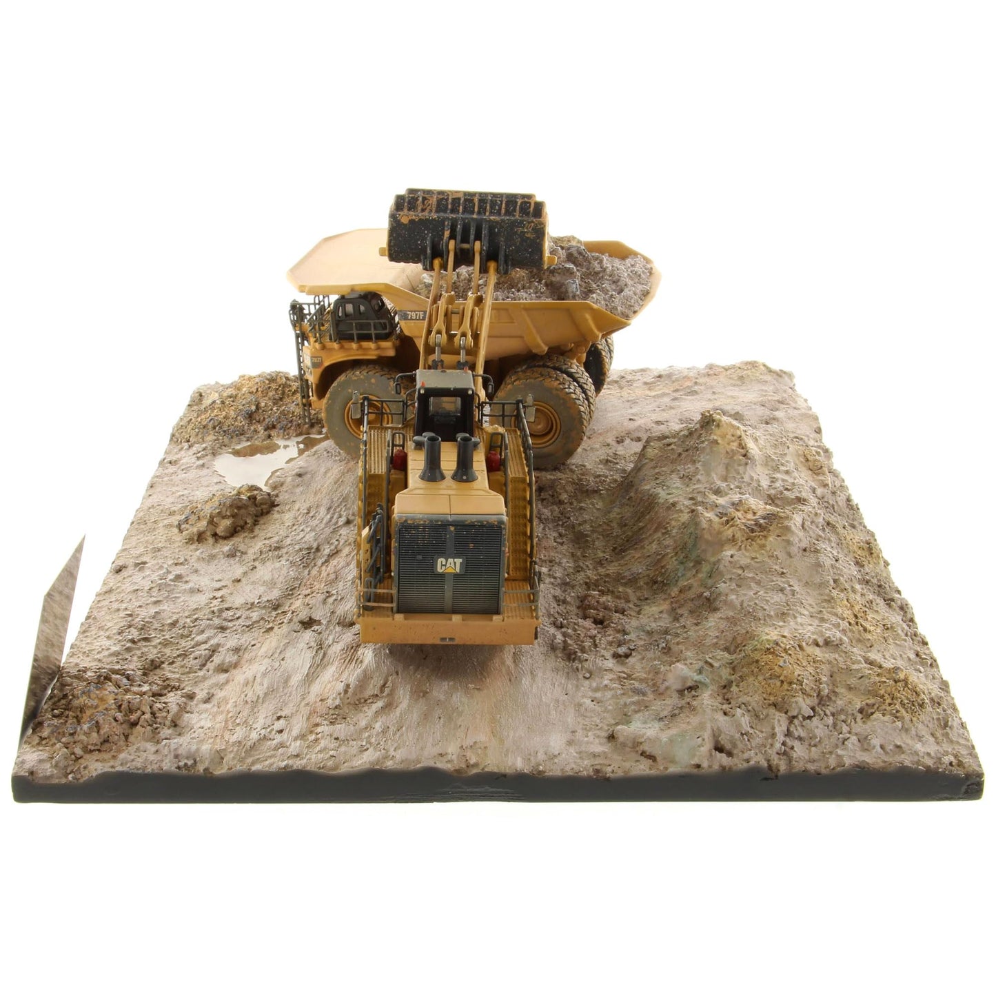 Diecast Masters 1:125 Scale Weathered 994K Wheel Loader & CAT 797 Mining Truck | Weathered Series Cat Trucks & Construction Equipment Model 85762