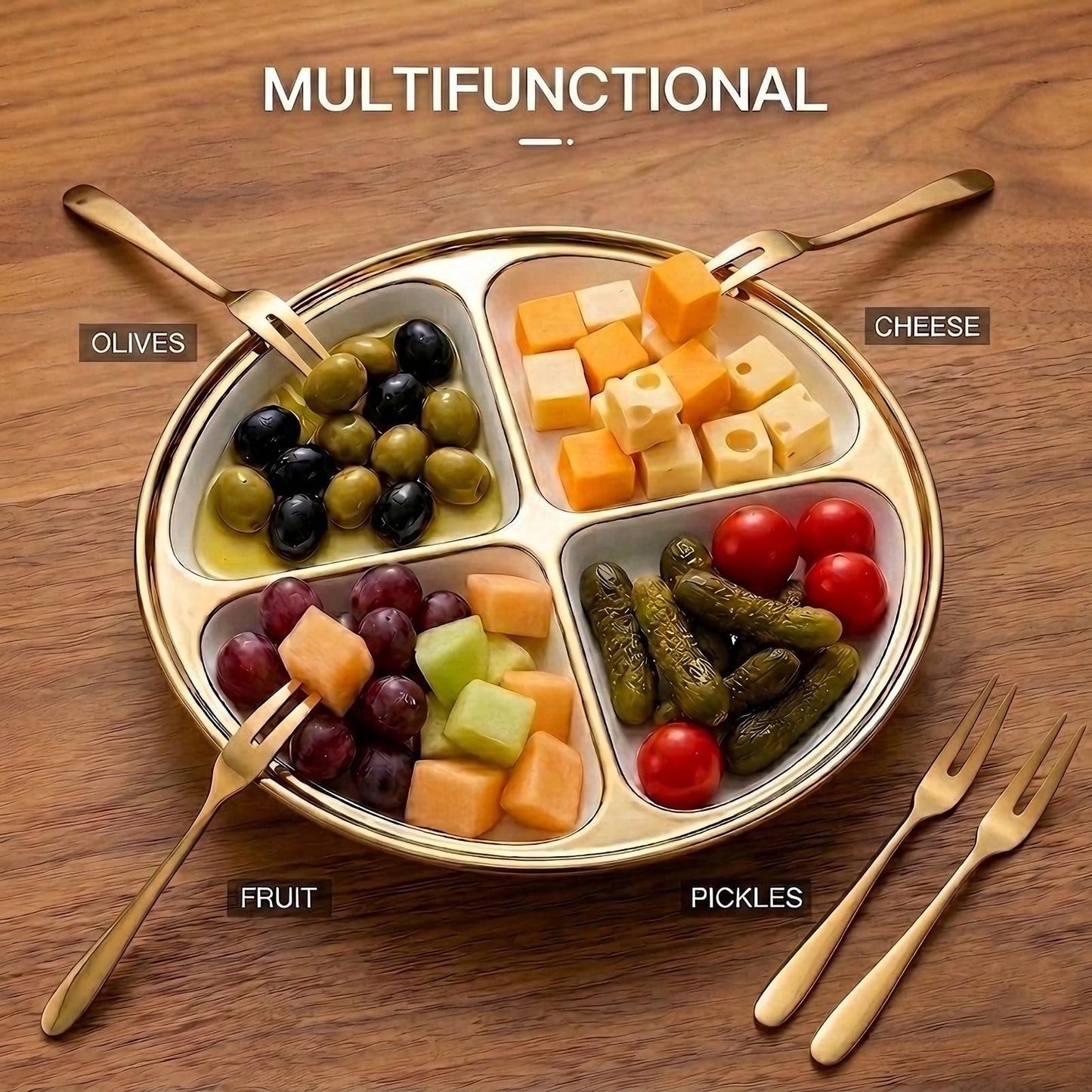 Marfia 6-Piece Gold Fruit Forks SUS304 Stainless Steel Dessert Forks 5.51 Inch Small Appetizer Forks for Cake Salad Cocktail Tasting Ergonomic Mirror Polished Tasting Forks for Party Dishwasher Safe