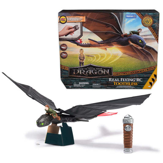 DreamWorks Dragons - How to Train Your Dragon - Krokmou Flying Figure 76 cm - Radio Controlled Figure with Flying Wings and Adjustable Tail - Realistic Movements - Children's Toy Ages 4+