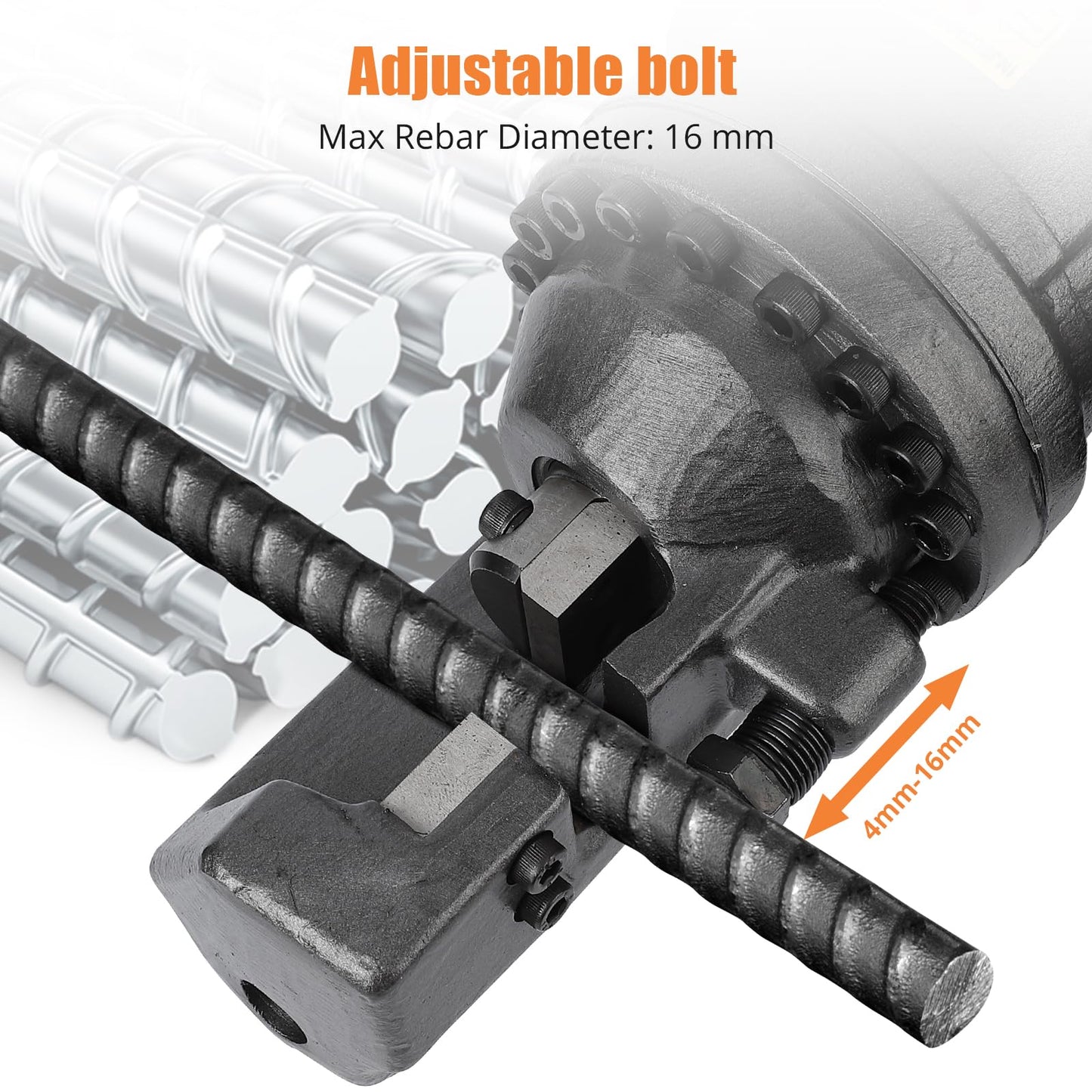 Electric Hydraulic Rebar Cutter Tool, 900W Cutting up to 5/8 Inch #5 4-16mm Rebar Steel within 3 Seconds,110V, with Blades & Easy Carry Stainless Box (900W RC-16)