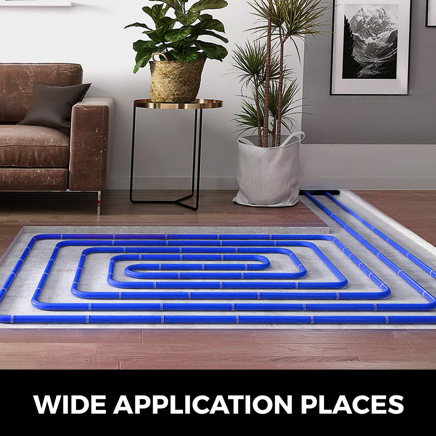 VEVOR Oxygen Non-Barrier PEX Tubing 500 Ft Blue 3/4 Inch PEX Pipe Radiant Heat Floor EVOH Pex-B Heat Durable Plumbing Flexible for Residential Commercial Heating Plumbing