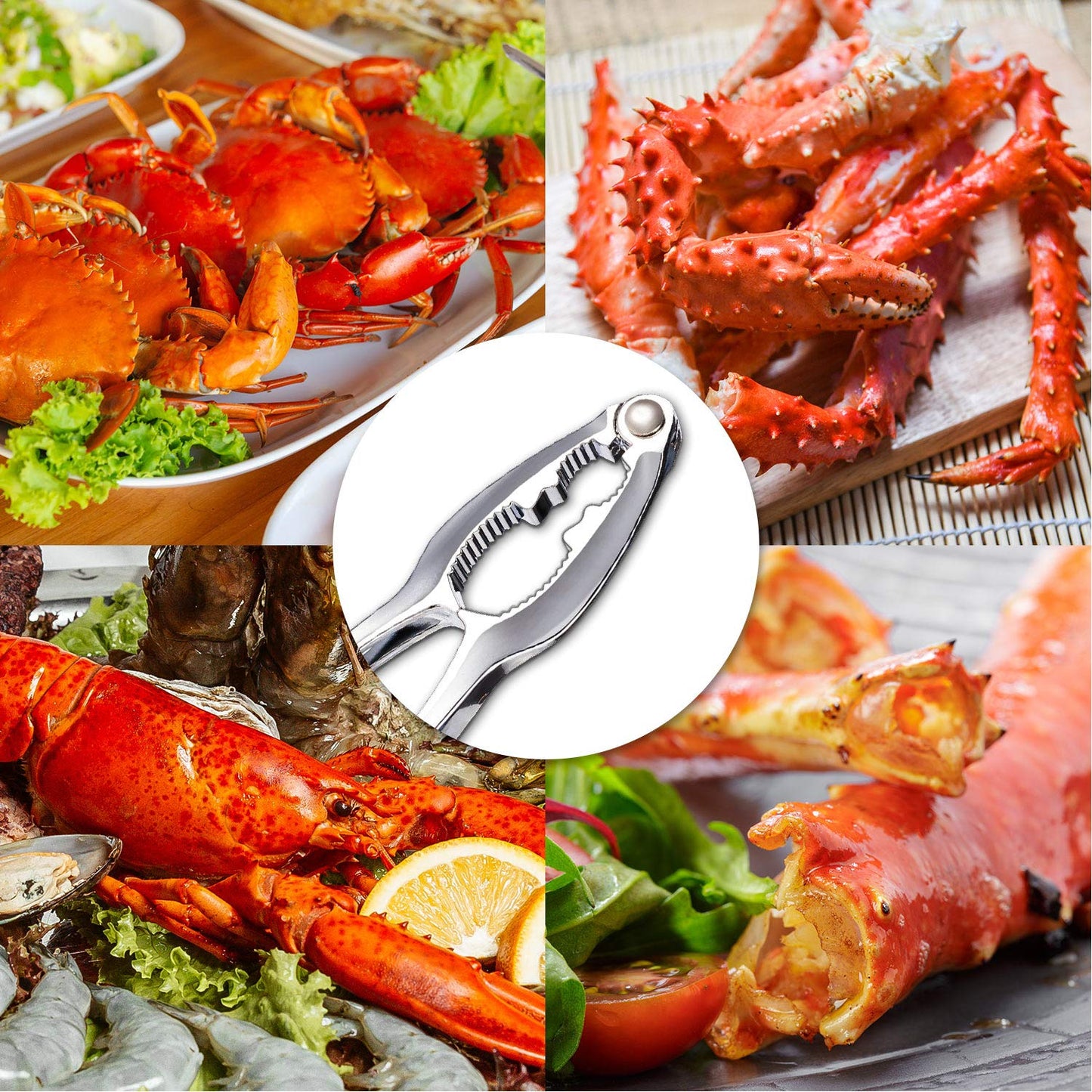 52 Pcs Crab Crackers and Tools, Crab Crackers Sets, Lobster Cracker, Heavy Duty Seafood Tools, Nut Cracker Set