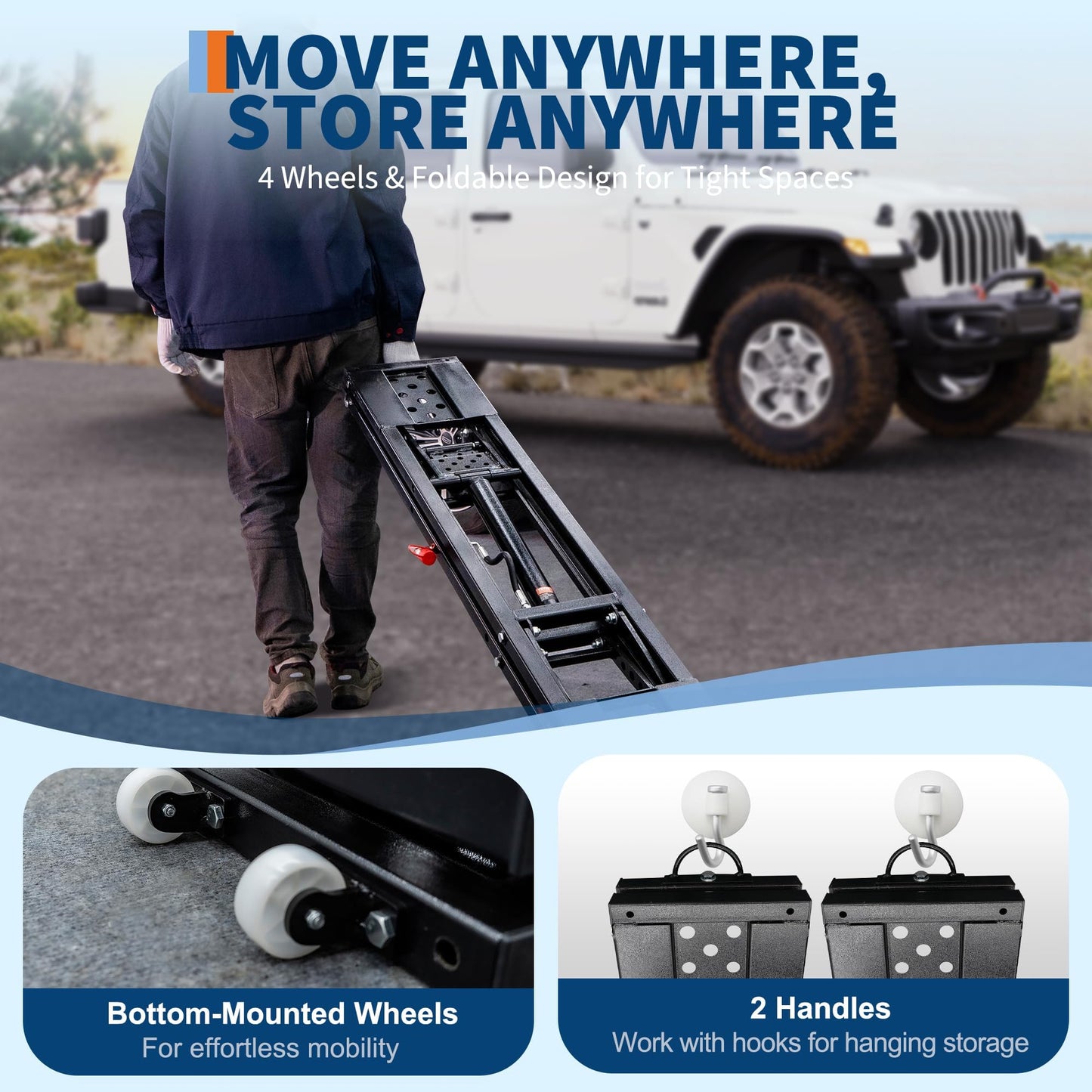 EliteEdge 5000LBS Portable Car Lift for Trucks SUV Sedan, Heavy Duty Scissor Lift Jack with Safety Lock, Adjustable Height 10.24"-26.8", Hydraulic Vehicle Lifting System with Extension Plates