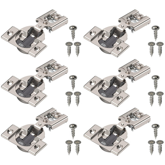Blum Compact BLUMOTION Hinge (3 Kits), 1/2" Overlay, 105° Opening Angle, Steel, Integrated Soft-Close Hinges for Face Frame Cabinets