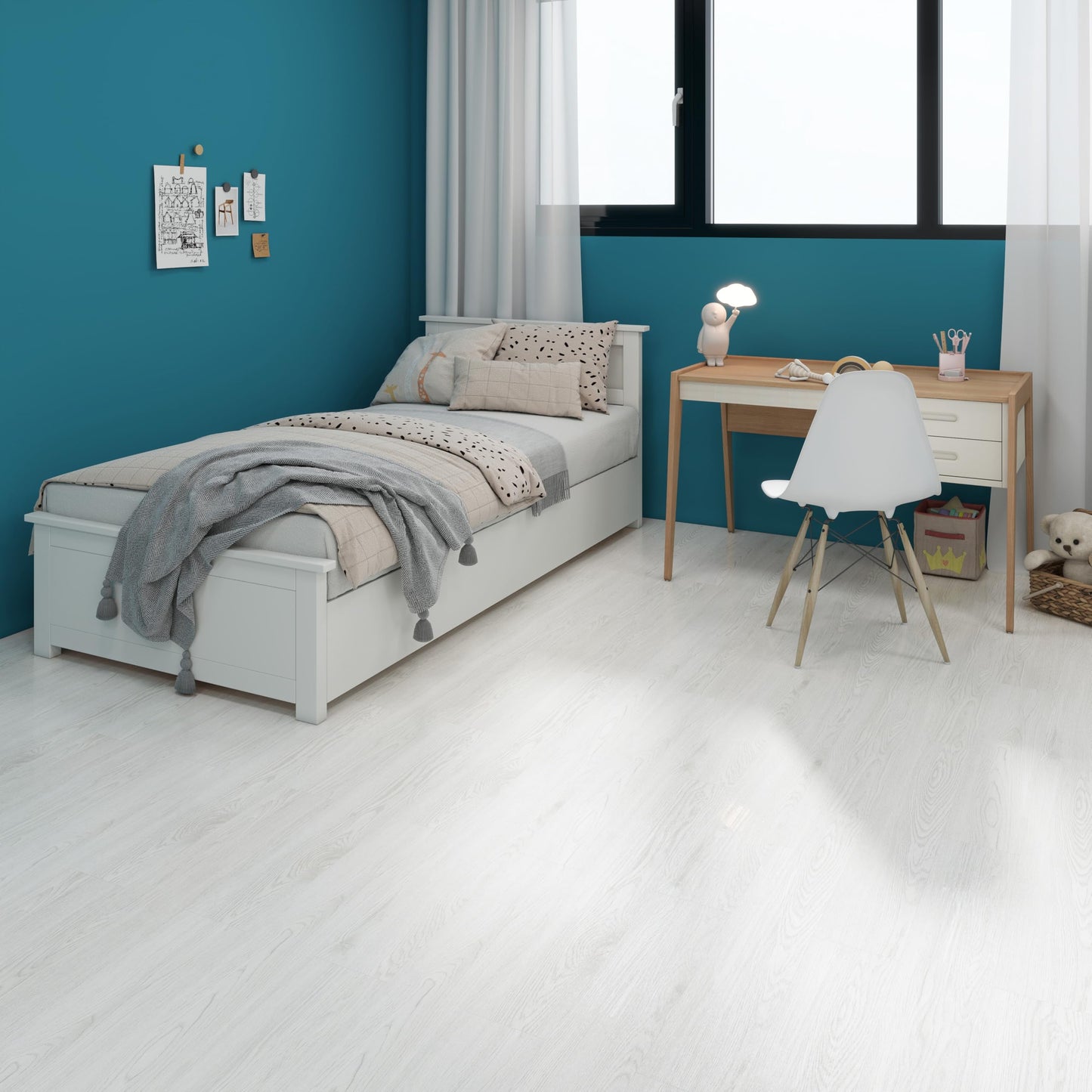 Mysflosy Self-Adhesive Vinyl Flooring Plank, 36 Pack - 6 x 36 inch, Natural Wood Grain Peel and Stick Flooring Waterproof for DIY Installation, Cover 54 Sq. Ft