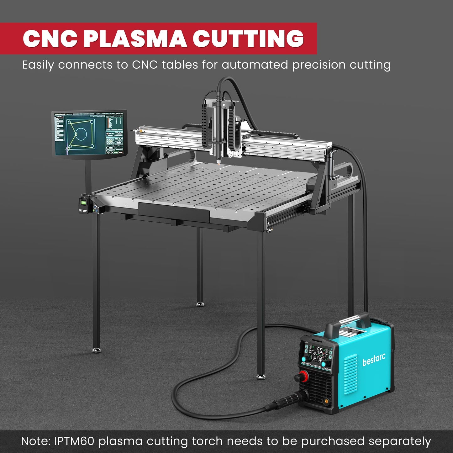 bestarc Plasma Cutter, [Blow Back Pilot Arc][Large LED][Air Sensor] 50A Non-HF CNC bestarc Plasma Cutter Machine 110V/220V Dual Voltage, 5/8" Clean Cut 1" Max Cut, Post Flow, 2T/4T for Beginners DIY