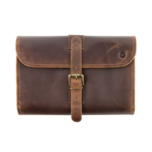 moonster Hanging Toiletry Bag for Men & Women, Leather Travel Bag with Hanging Hook, Dopp Kit Shower Bag
