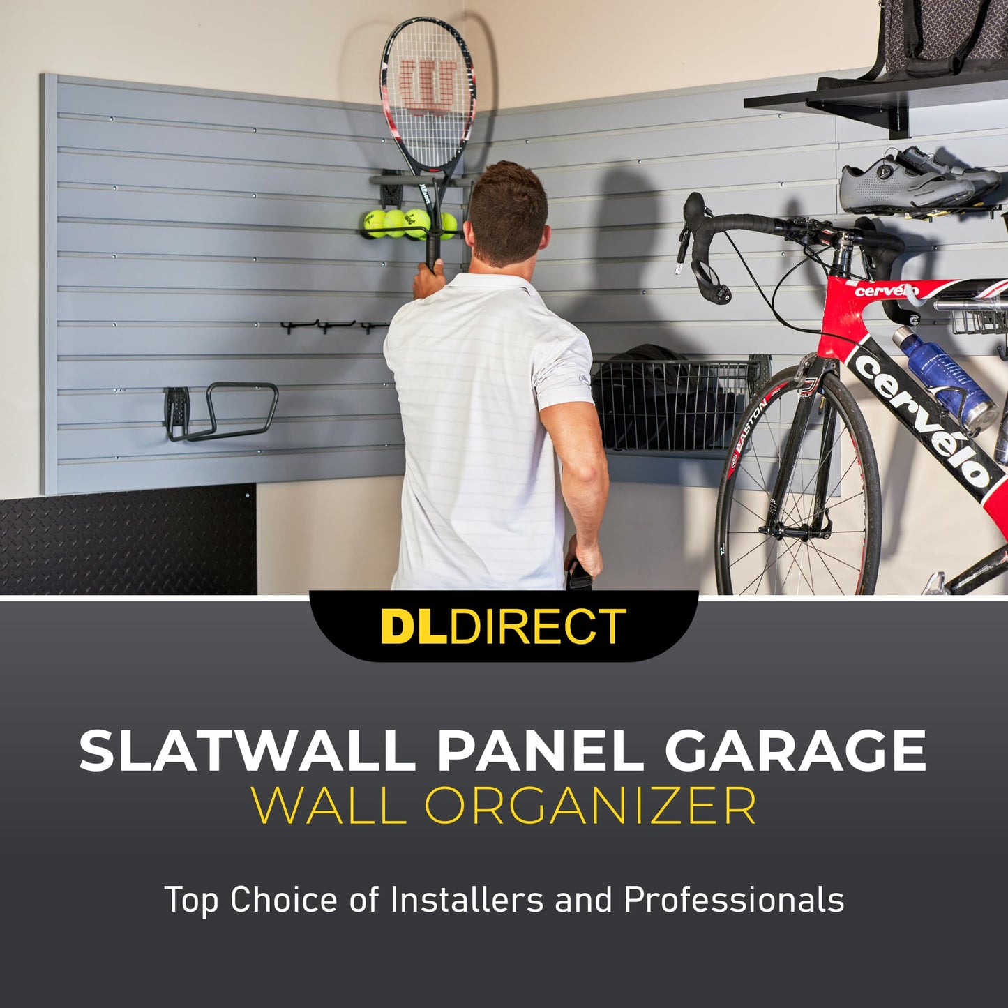 Heavy Duty 4'H X 8'W PVC Garage SlatWall Storage System (with Endcaps & Screws) - Modular Slat Wall Paneling for Garage Wall Organizer - Interlocking SlatWall Panels for Home & Commercial Use (Grey)