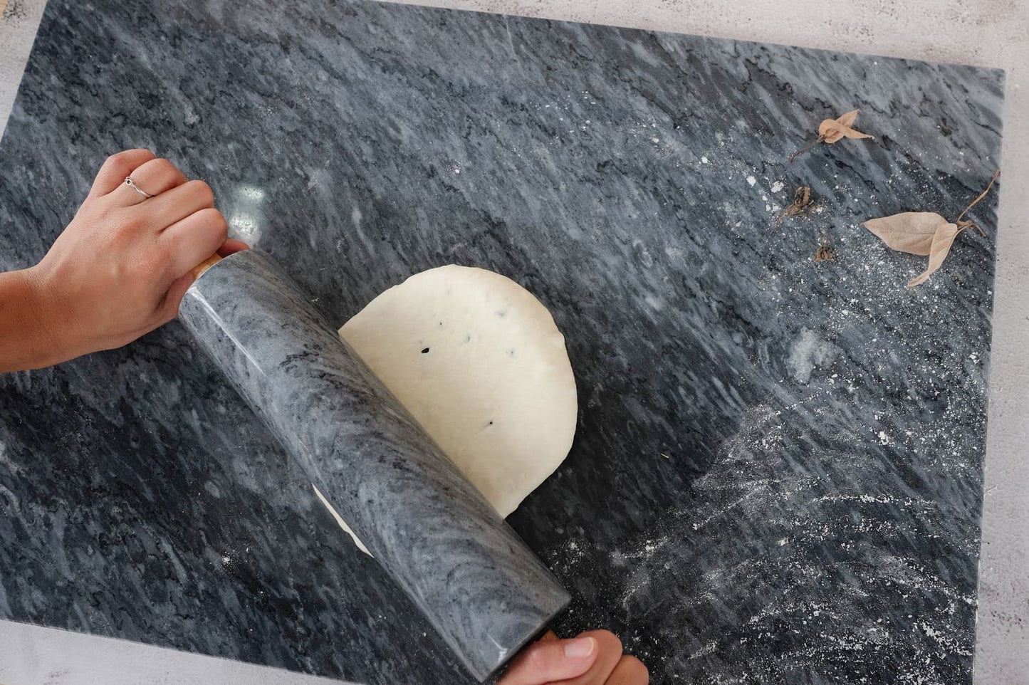 JEmarble Pastry Board 16x20 inch(Gray) with Non-Slip Rubber Feets for Stability Perfect for Keep The Dough Cool and Chocolate Tempering(Premium Quality)