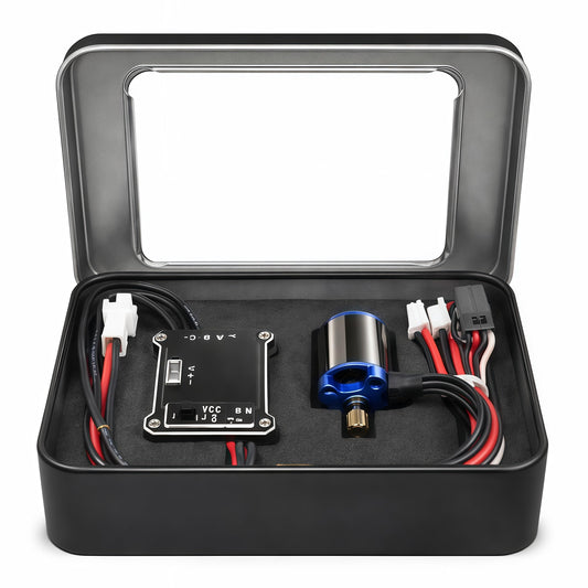 AMK SCX30 Brushless Motor ESC Combo, 1212 5000KV Outer Rotor Motor with 25A ESC, 2S LiPo Compatible System for Axial SCX30 1/30 RC Crawler, High Torque Smooth Low-Speed Control, Easy Installation
