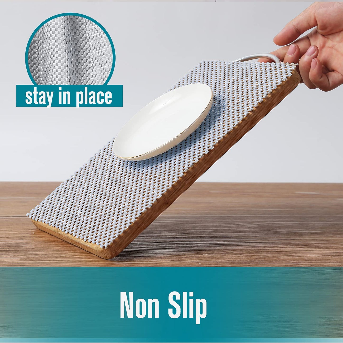Shelf and Drawer Liner for Kitchen Cabinets Non-Adhesive, Non Slip Durable Strong Clean Long Size 12 Inches X 20 Feet, Shelves, Cabinets, Storage, Kitchen and Desks, Camel