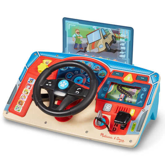 Melissa & Doug PAW Patrol Rescue Mission Wooden Dashboard Kids Activity Board, Toddler Sensory Toys, Pretend Play Driving Toy, PAW Patrol Toys for Kids Ages 3+
