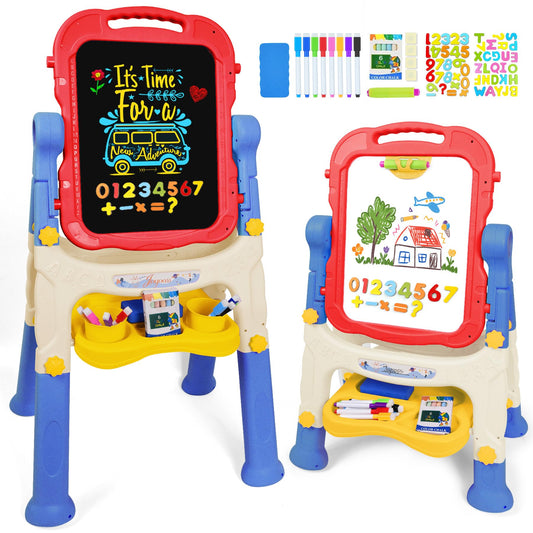 Joyooss Art Easel for Kids Adjustable Toddler Easel Stand for Painting, Magnetic Double Sided Drawing Dry Erase Board w Childrens Art Accessories for Kid Ages 4-8 Little Boys and Girls Learning Toy LB