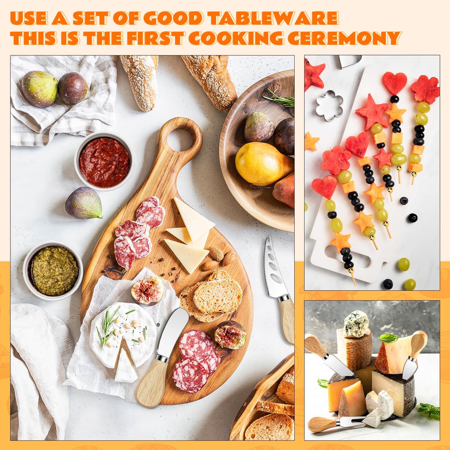 Charcuterie Boards Accessories Charcuterie Utensils 169Pcs Cheese Spreader Knife Set Small Serving Tongs Forks and Spoons Dipping Bowls Honey Dipper Toothpick Flags Cocktail Picks for Appetizers