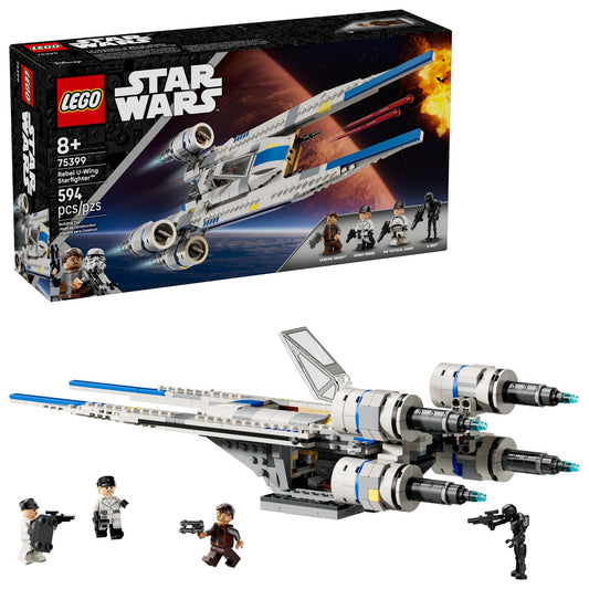 LEGO Star Wars Rebel U-Wing Starfighter Building Set - Includes Cassian Andor, Dedra Meero and K-2SO - Model Action Toy - Birthday Gift Idea for Boys, Girls, Kids, Ages 8+ - 75399