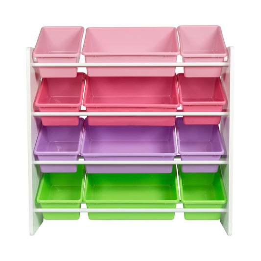 HoneyCanDo Kids Toy Storage Organizer With Bins, Pastel