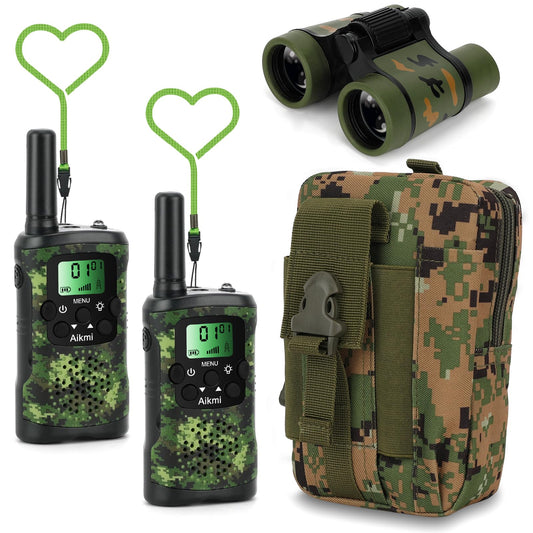 Walkie Talkies for Kids Toys for Boys Aged 5+ Outdoor Toys 2 Way Radio 22 Channel 3 Miles Range for Camp Hunt Adventure Game Birthday 6 7 8 9 10 Year Old Boys Gifts (Green)