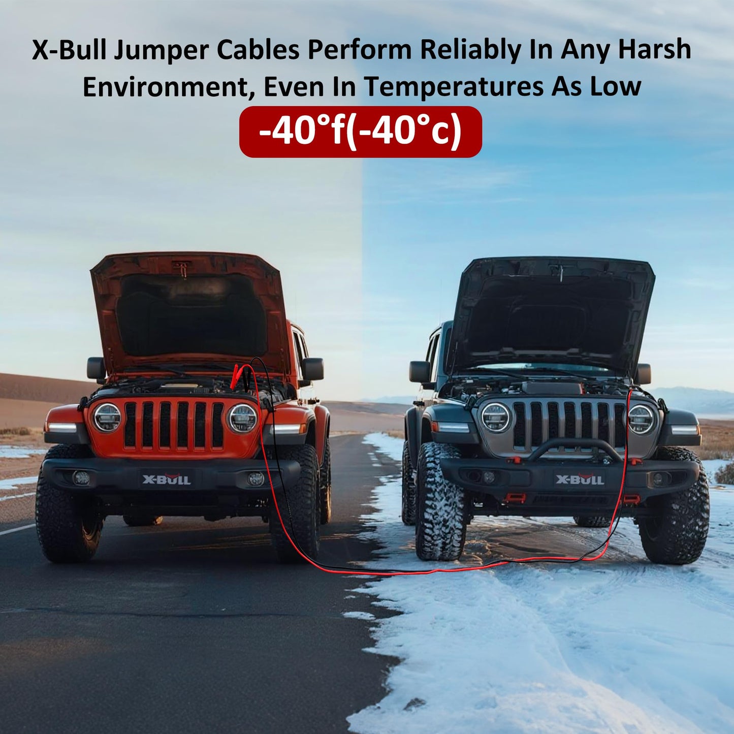 X-BULL 1 Gauge 30FT Heavy Duty Jumper Cables with Quick-Connect Plug – 1000A Booster Cables for Cars, Trucks & SUVs for 12V & 24V Cars Jumper Cables Kit with Carry Bag