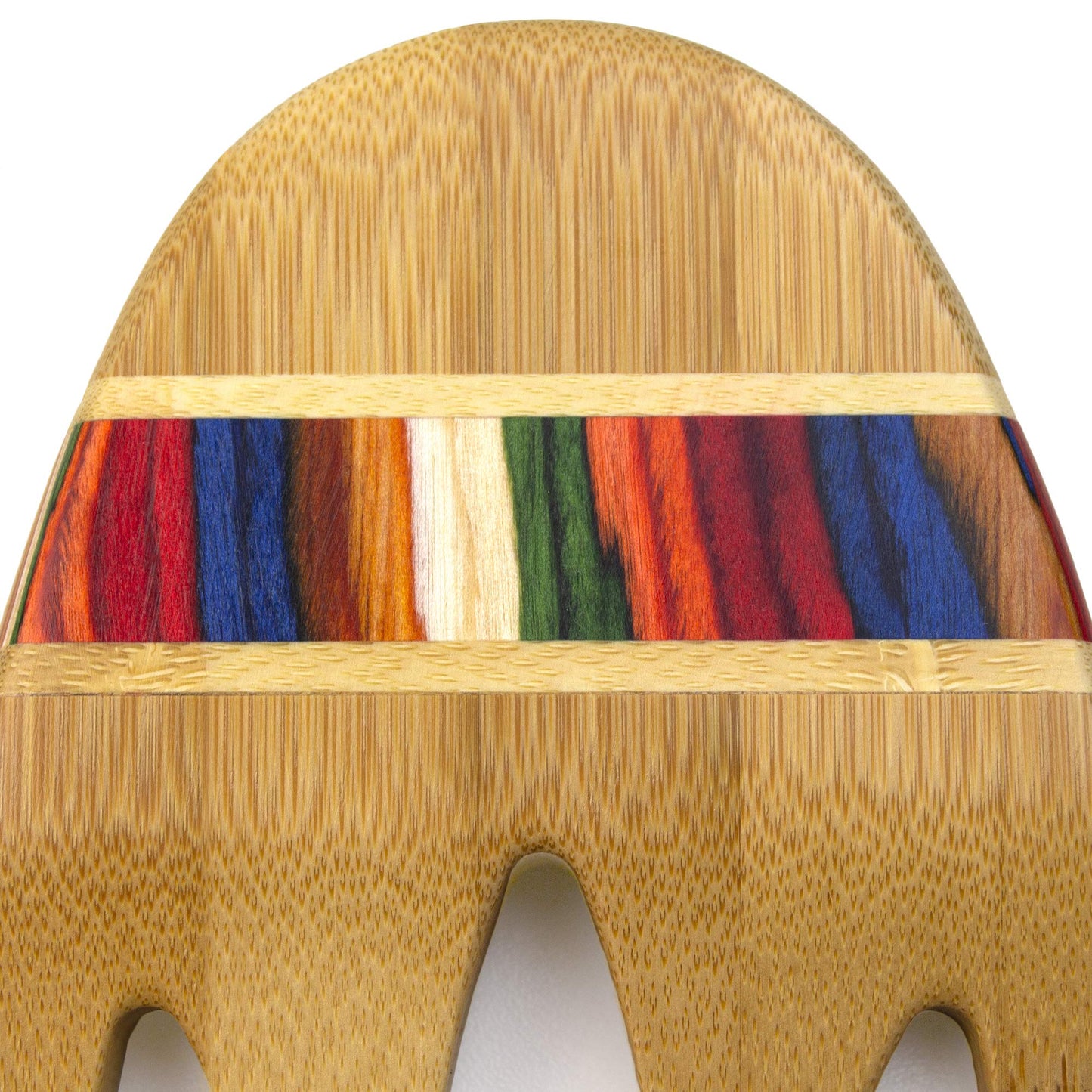 Totally Bamboo Baltique Marrakesh Collection Salad Hands Serving Utensils, Bamboo and Colored Birch Wood