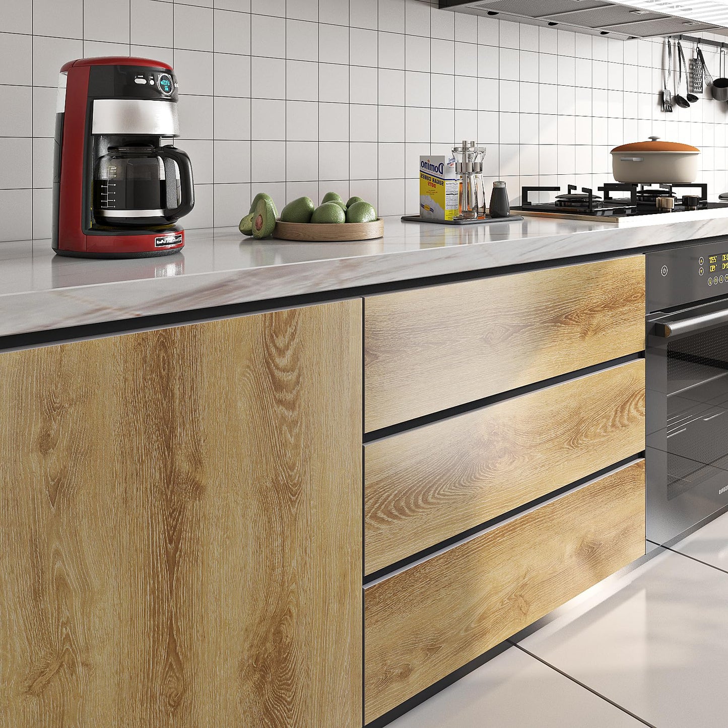 Livelynine Oak Wood Contact Paper Peel and Stick Thick Wood Contact Paper for Countertops Desk Kitchen Cabinet Wallpaper Peel and Stick Countertops Waterproof Vinyl Wrap Wood Laminate Roll 15.8x78.8