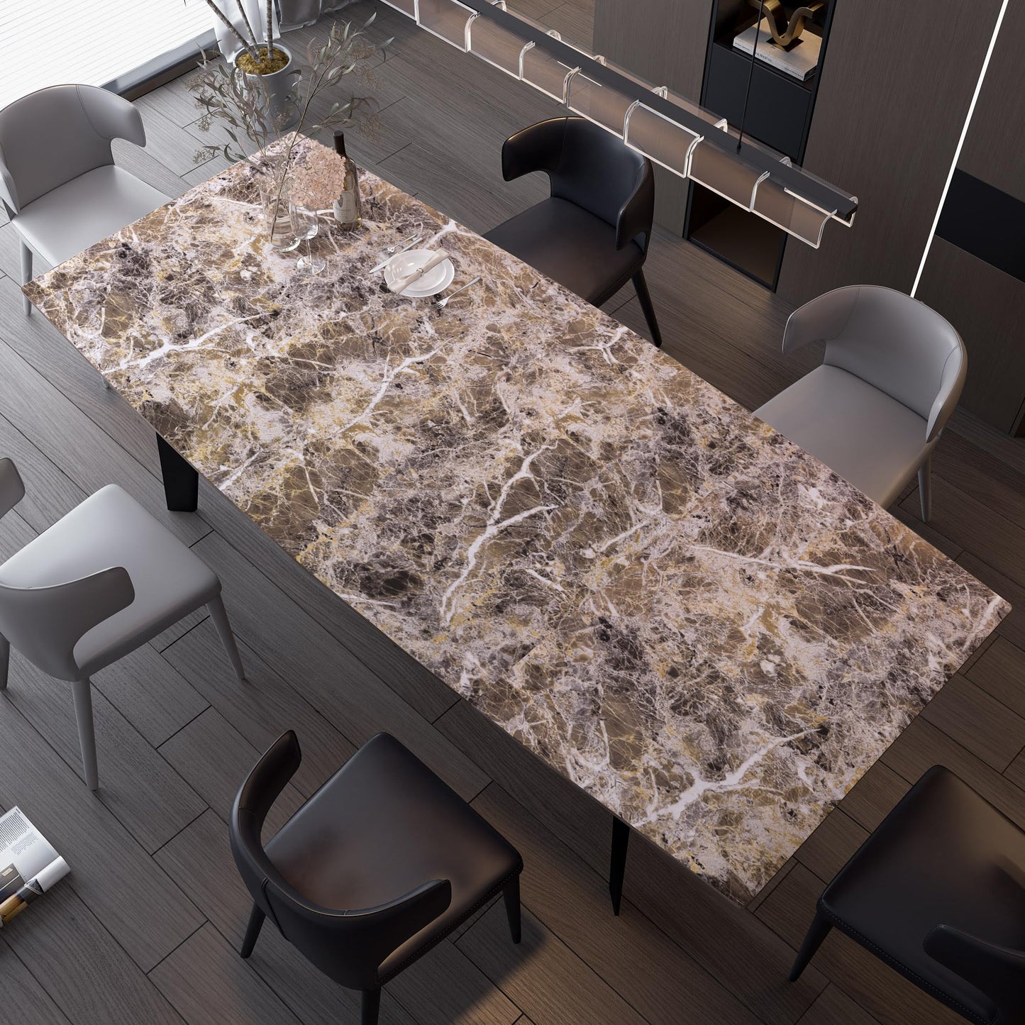 BAYYA Brown Marble Paper Granite Peel and Stick Kitchen Backsplash Wallpaper Matte Marble Vinyl Wrap Waterproof Table Sticker Cover Self Adhesive Contact Paper for Countertops Counter Vinyl Film