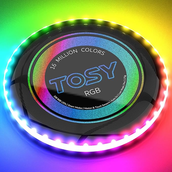 TOSY Bundle of 2 - Flying Disc 108 LEDs - RGB Black + RGB White