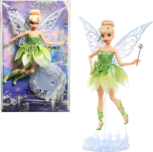 Mattel Disney Toys, Tinker Bell Collector Doll with Wings to Celebrate Disney 100 Years of Wonder, Inspired by Peter Pan