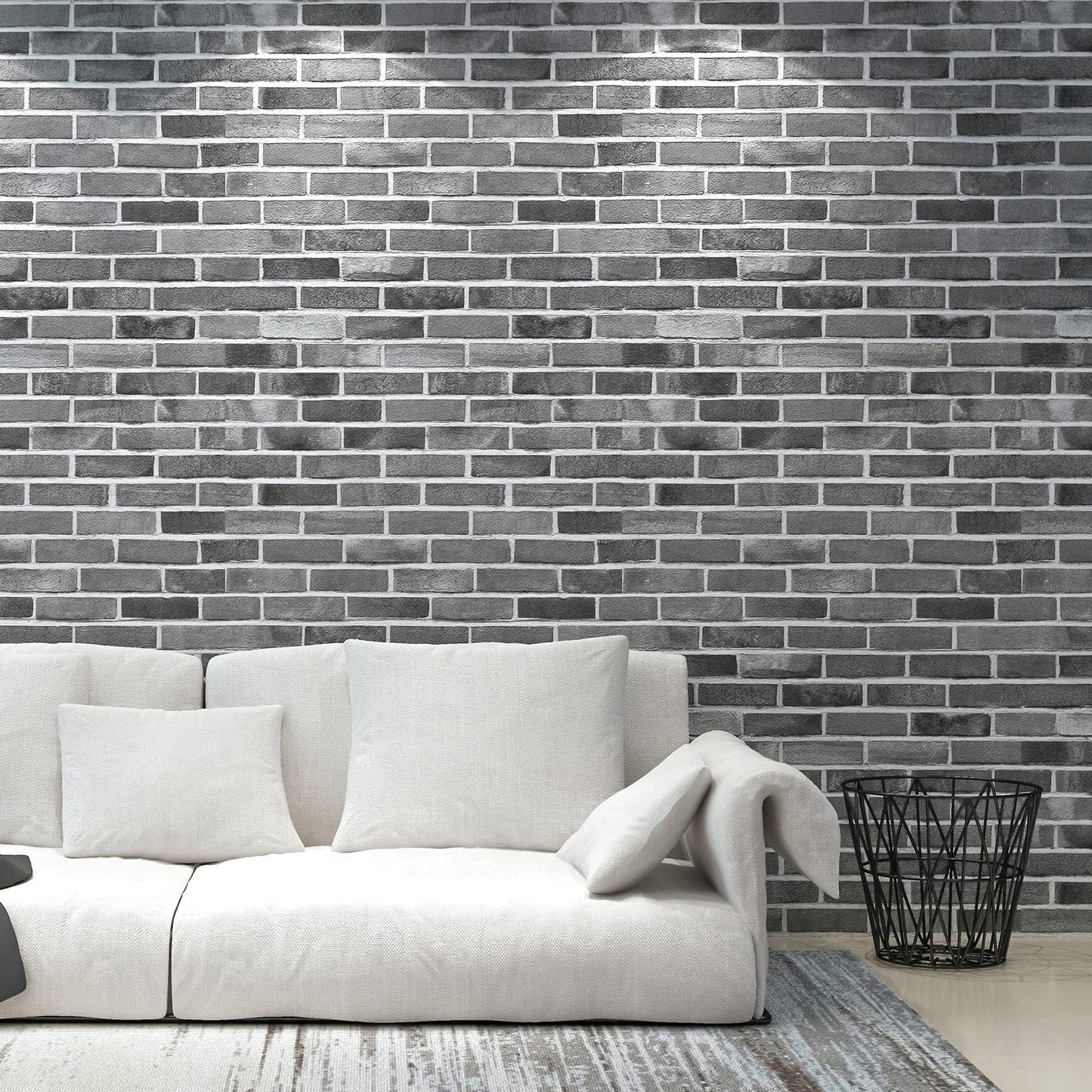 Art3d 20-Pack105 Sq.Ft Faux Brick 3D Wall Panels Peel and Stick in Stone Ash, Self Adhesive Waterproof Foam Wallpaper for Bedroom, Bathroom, Kitchen