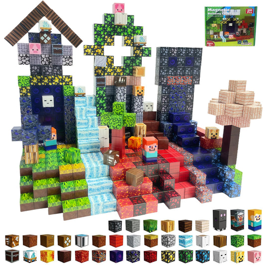 APUNOL 200PCS 0.8in Magnetic Blocks - Magnet Toys for Kids, Magnetic Building Blocks Cubes, Stacking Magnets, STEM Learning Toys Birthday Gifts for Toddlers, Boys and Girls Age 3+ Years Old