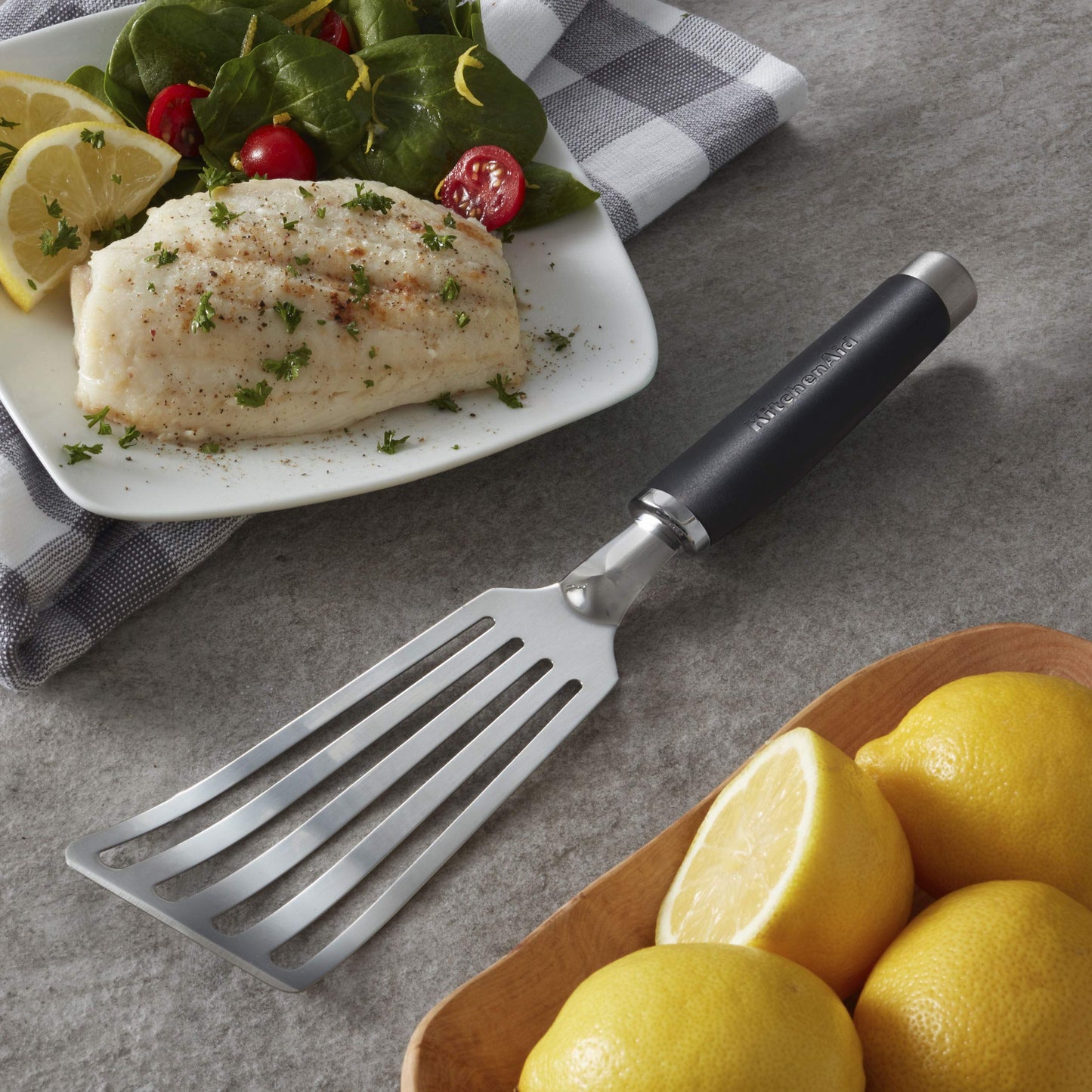 KitchenAid KO024OHOBA Gourmet Stainless Steel Flex Turner,Black