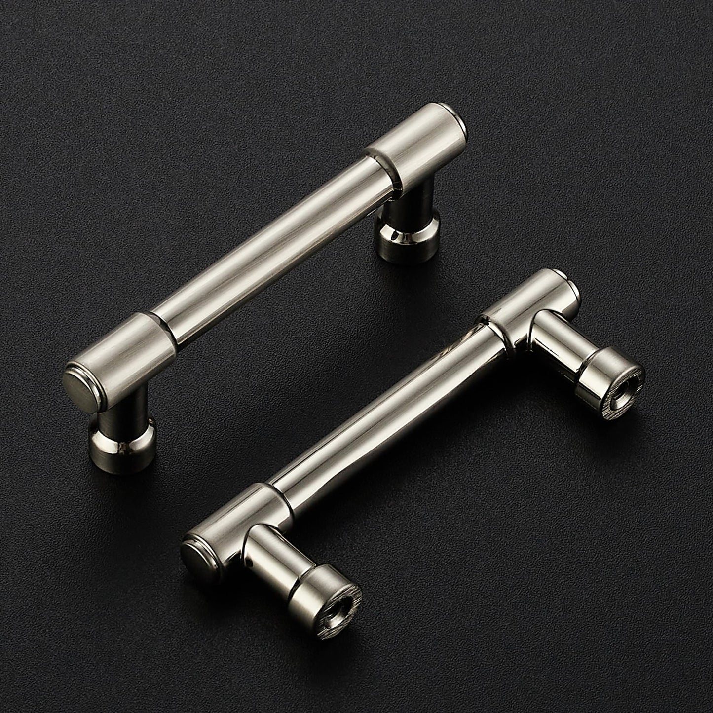 Ravinte 2 Pack 3 Inch Hole Center Solid Kitchen Cabinet Handles Brushed Nickel Dresser Pulls Cabinet Drawer Pulls for Kitchen Cupboard Hardware
