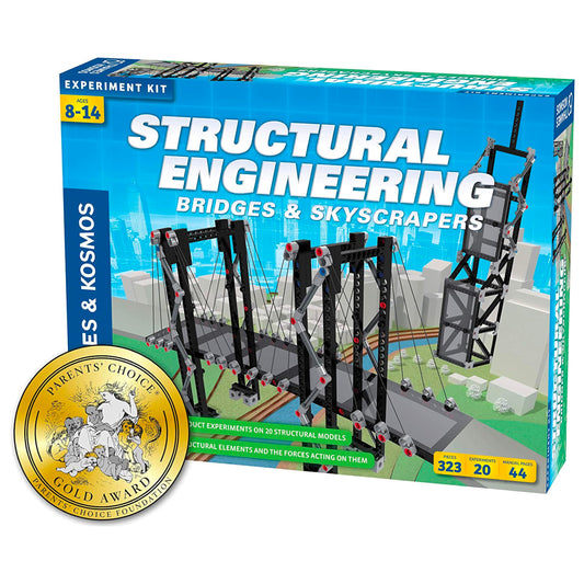 Thames & Kosmos | Structural Engineering: Bridges & Skyscrapers | Science & Engineering Kit | Build 20 Models | Learn about Force, Load, Compression, Tension | Parents' Choice Gold Award Winner, Blue