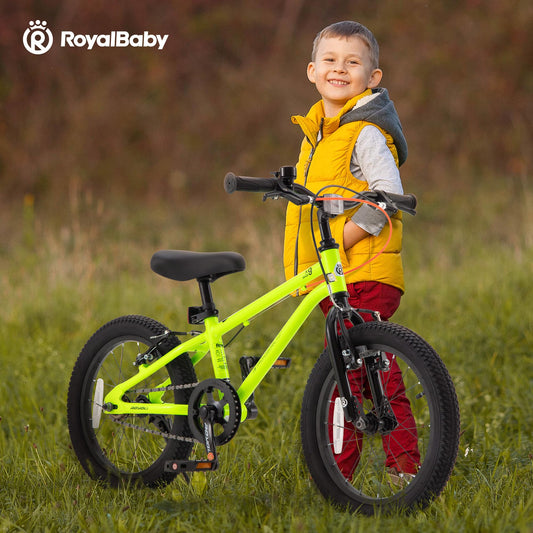 RoyalBaby X9 Kids Bike, Lightweight Aluminum 16-Inch Wheels Bicycle Boys and Girls Ages 4-7 Years, Green