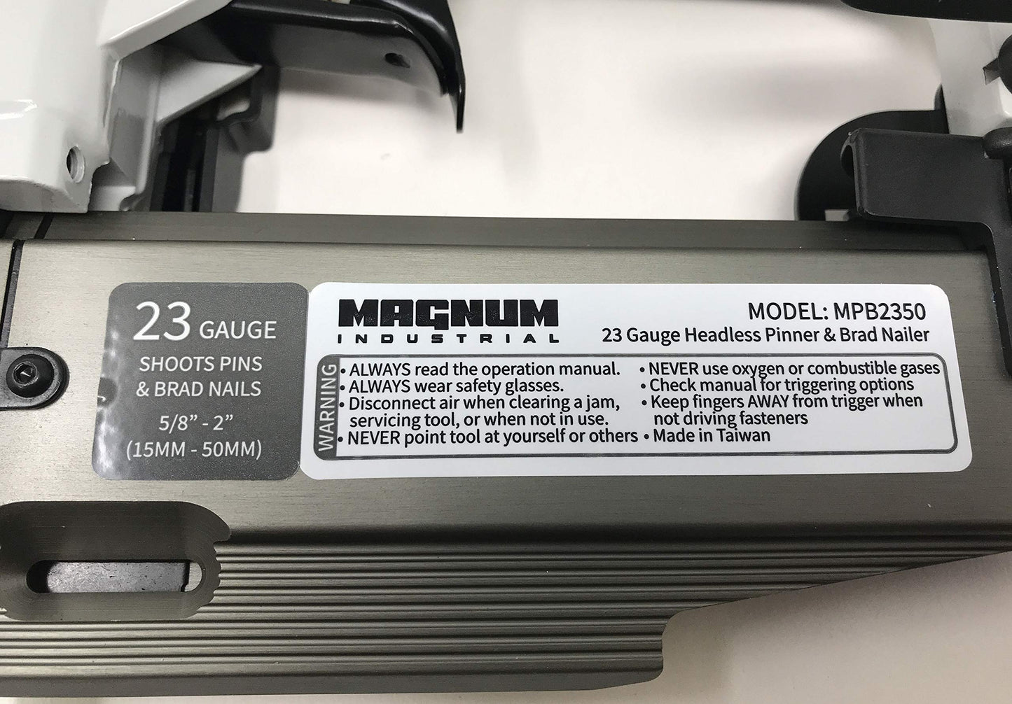 Magnum Industrial MPB2350 5/8" - 2" 23 Gauge Air Pinner/Pin Nailer/Brad Nailer Product Name