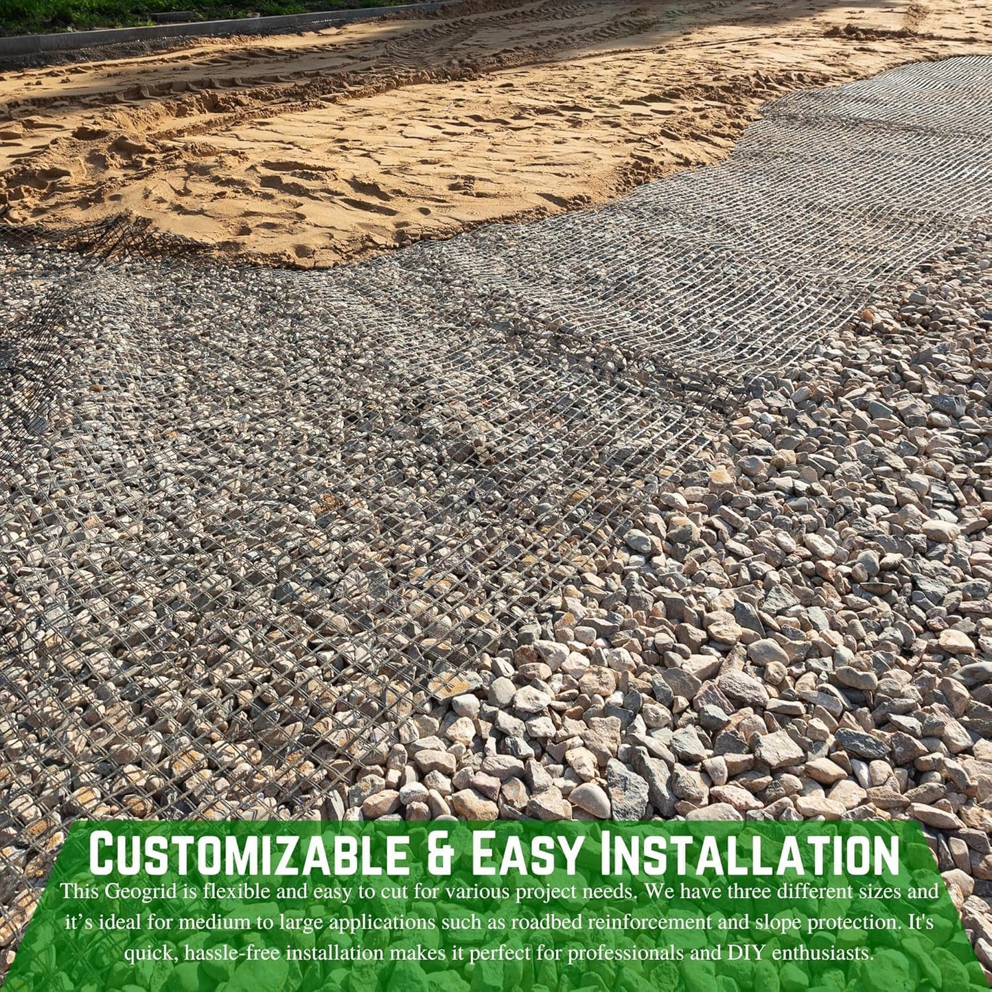 Farm Plastic Supply - Bi-Directional Geogrid for Retaining Wall 6.5ft x 288ft, Geogrid Used for Driveway, Retaining Wall, Geocell