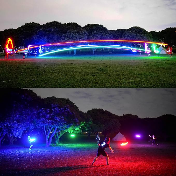 TOSY Bundle of 3 - RGB Black + 2X Green - Frisbee 108 LEDs, 16 Million Colors