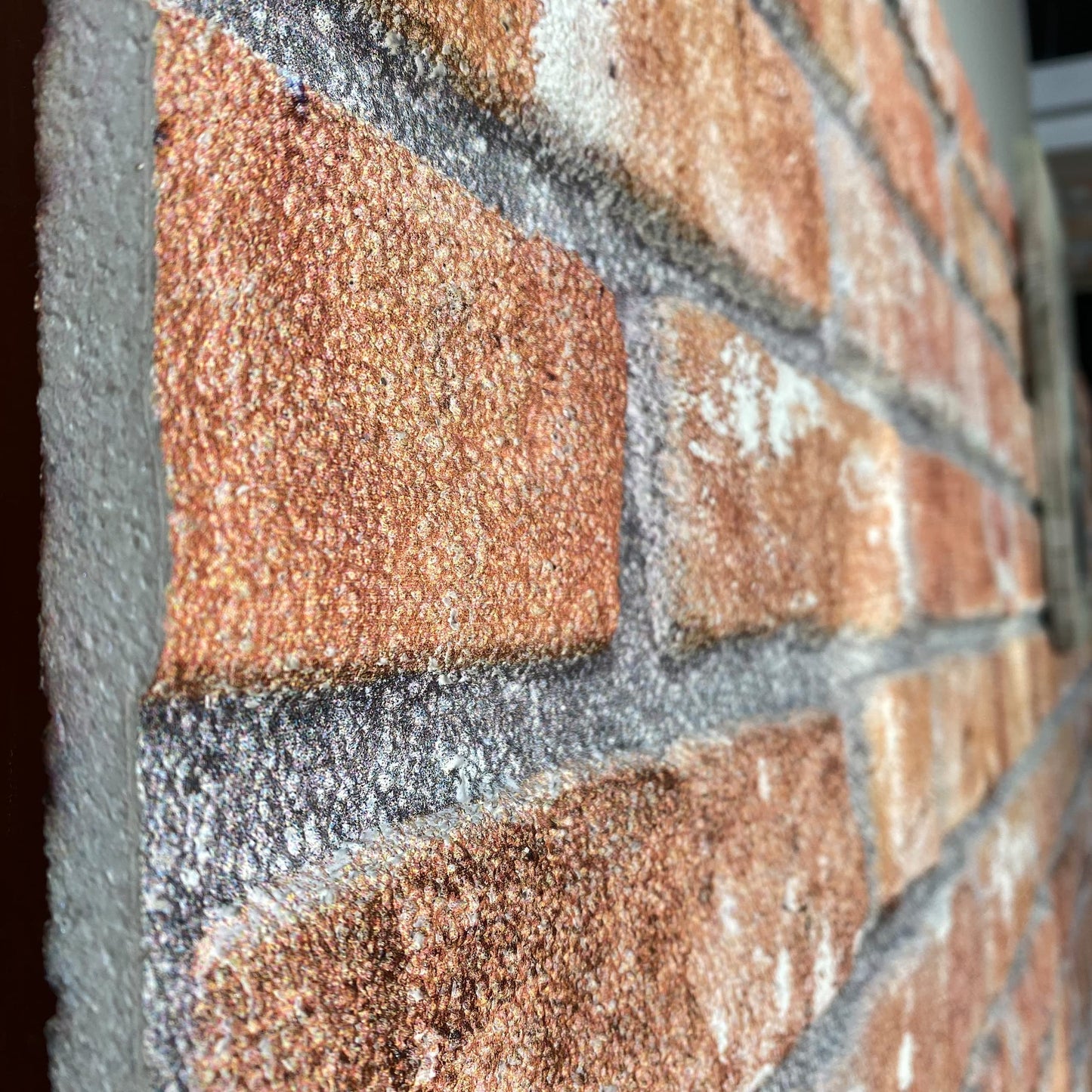 Dundee Deco 3D Wall Panels Faux Brick - Cladding, Red Orange Stone Look Wall Paneling, Styrofoam Facing for Living Room, Kitchen, Bathroom, Balcony, Bedroom, Set of 10, Covers 54 sq ft