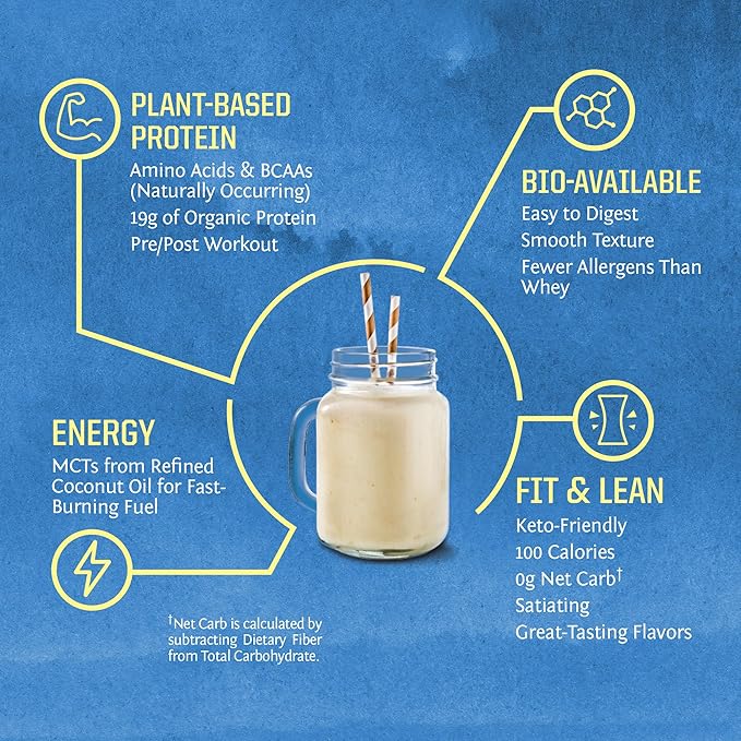 Sunwarrior Organic Plant Based Protein Powder | Vegan Organic Protein Powder Unflavored with BCAA Amino Acids & Hemp Seed Pea Blend | Non-GMO Soy Dairy Filler & Gluten Free (Unflavored, 15 Servings)