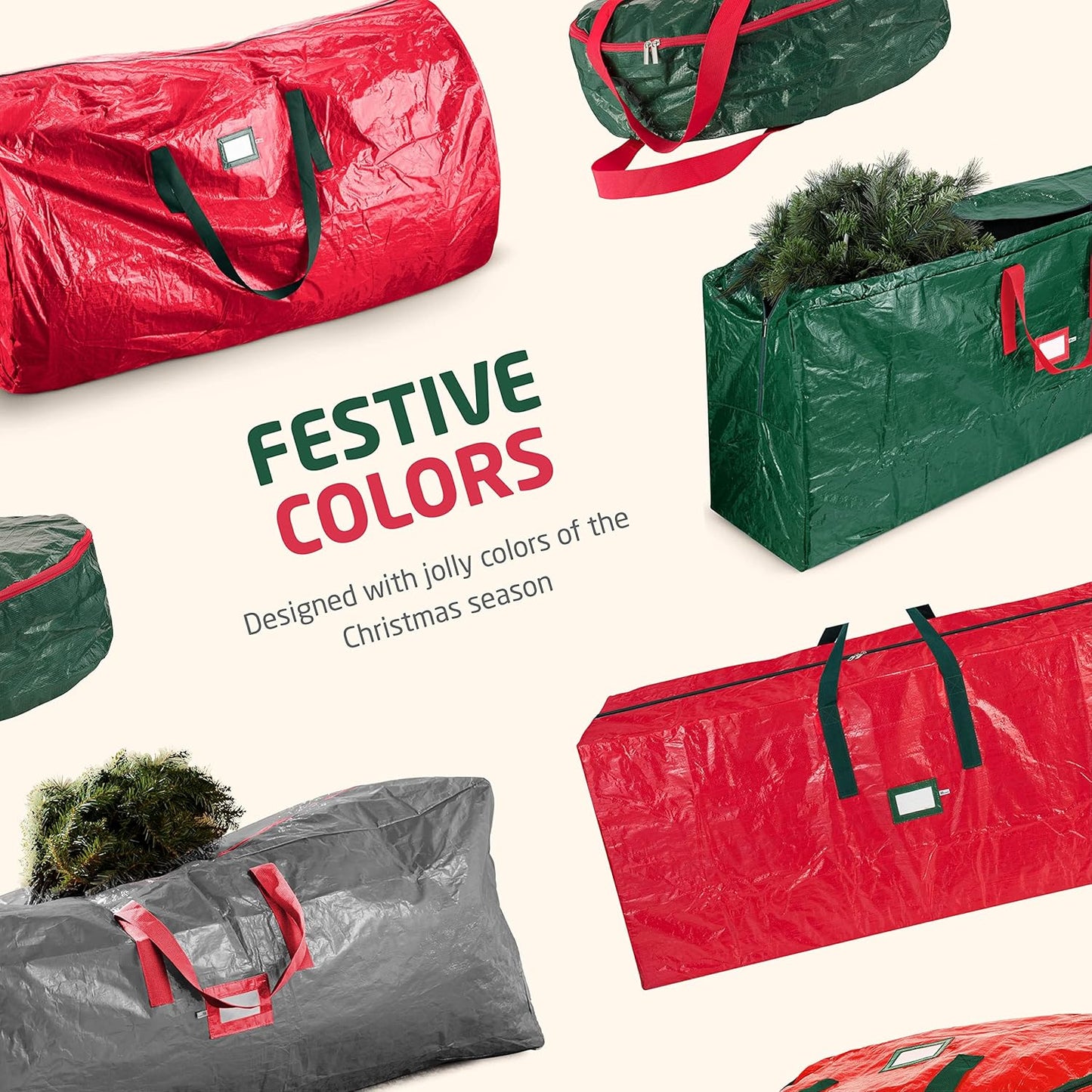 Zober Christmas Tree Storage Bag - Waterproof & Durable for 7.5 Ft Artificial Trees - Green