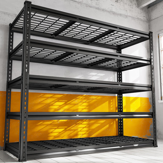 REIBII 3050LBS Garage Shelving Storage Shelves Heavy Duty 5-Tier Adjustable Metal Shelving Easy Assembly Storage Shelf for Garage Basement Warehouse Pantry, 48.2" W X 24.1" D X 72.2" H